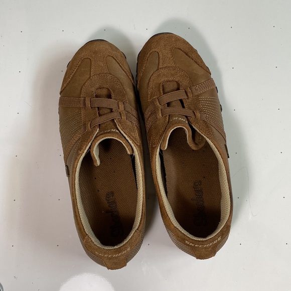 Skechers 46577 Bronze Brown Leather Elastic Strap Biker Sneakers Shoes Women's 6 - Picture 6 of 6